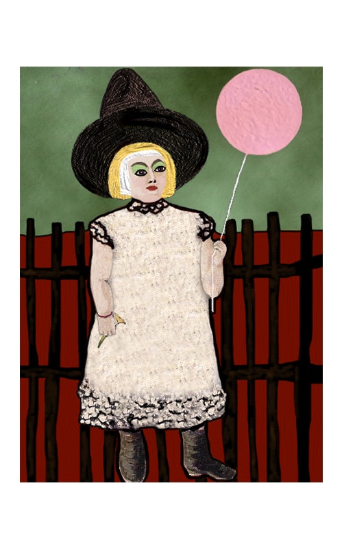 girl with balloon art print
